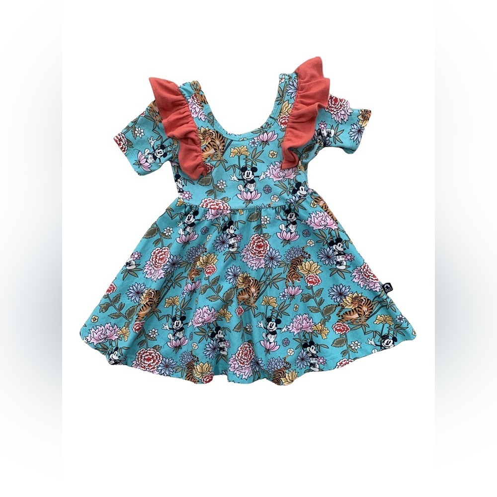 Rags Size 2T Disney Mickey Mouse Tiger Print Ruffle Twirl Dress